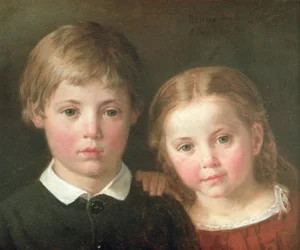 Benno hat éves és Elna négy éves, 1864